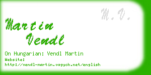 martin vendl business card